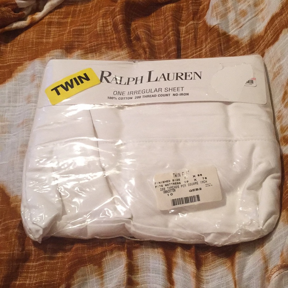 LOWEST PRICE! NEW! RL Twin Flat sheer 200 ct-white